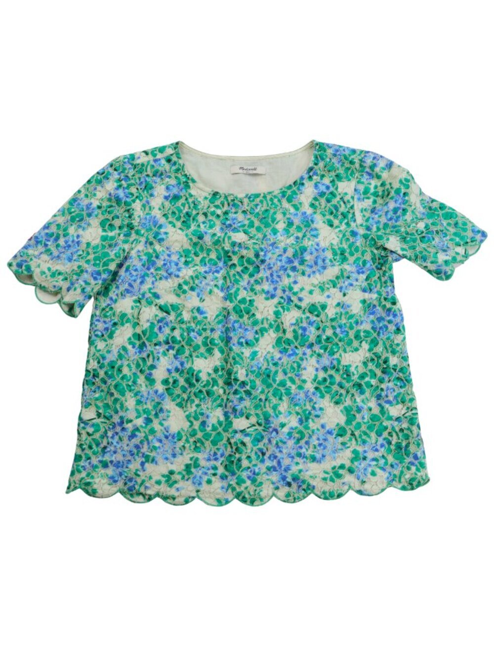 Madewell Floral Lace Scalloped Blouse